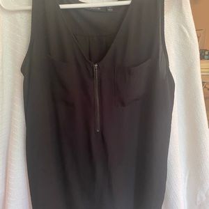 Black sleeveless top, large